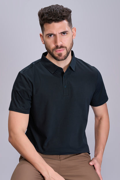 Navy Blue - Stitchless Polo T-shirt