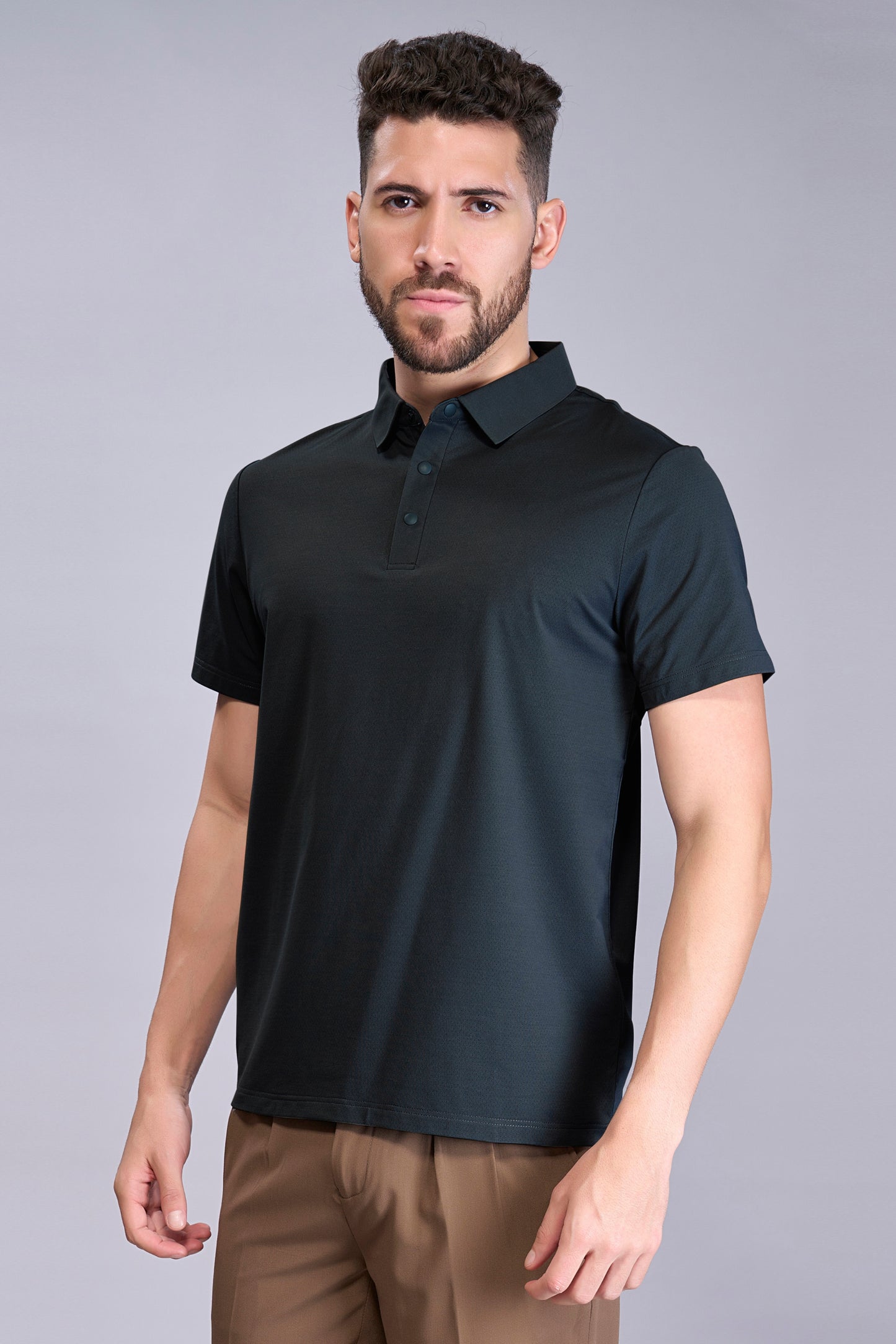 Navy Blue - Stitchless Polo T-shirt
