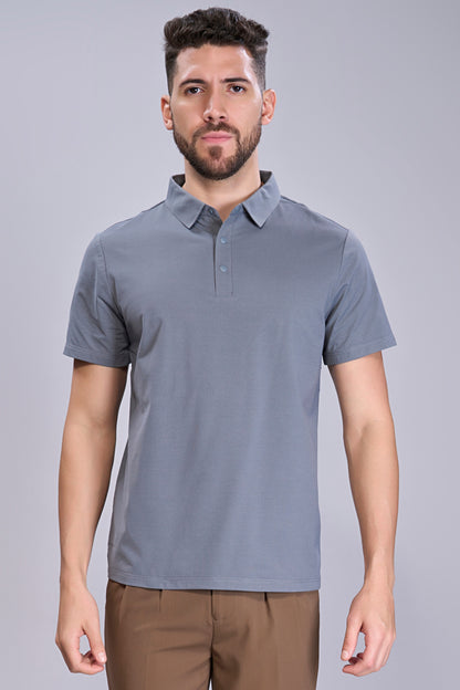 Dark Grey - Stitchless Polo T-shirt