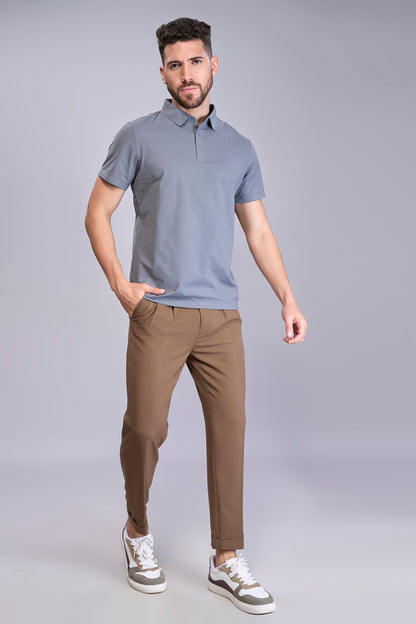Dark Grey - Stitchless Polo T-shirt