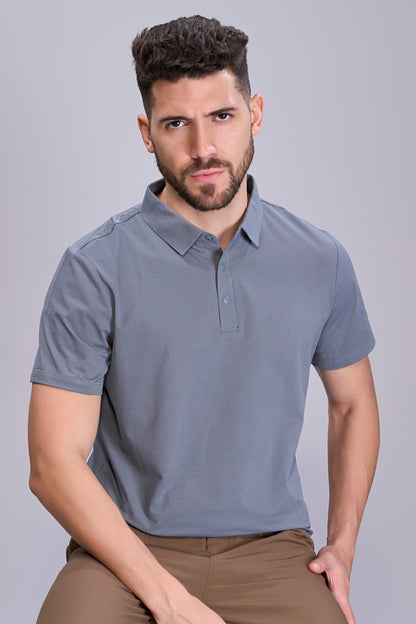 Dark Grey - Stitchless Polo T-shirt