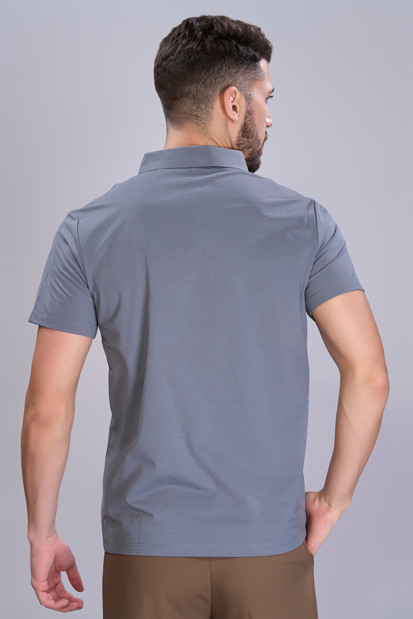 Dark Grey - Stitchless Polo T-shirt