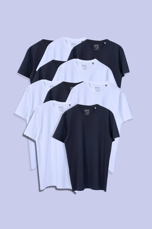 White & Black Pack Of 10 T-shirts Maxzone Clothing S  