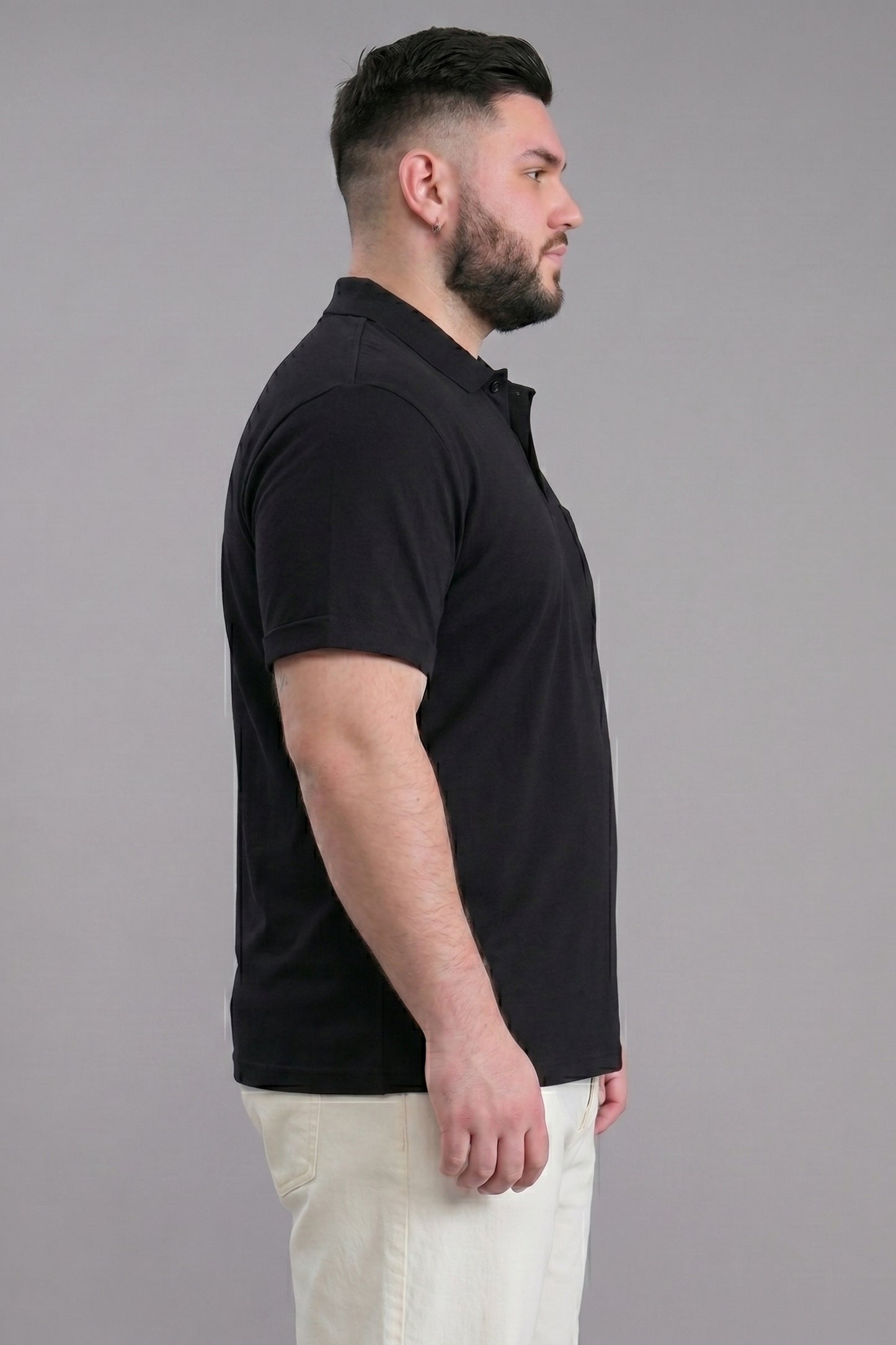 Black - Zyric Pocket Polo Plus Size