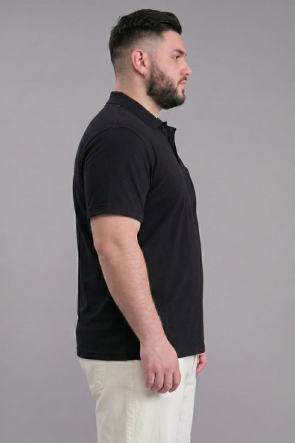 Black - Zyric Pocket Polo Plus Size