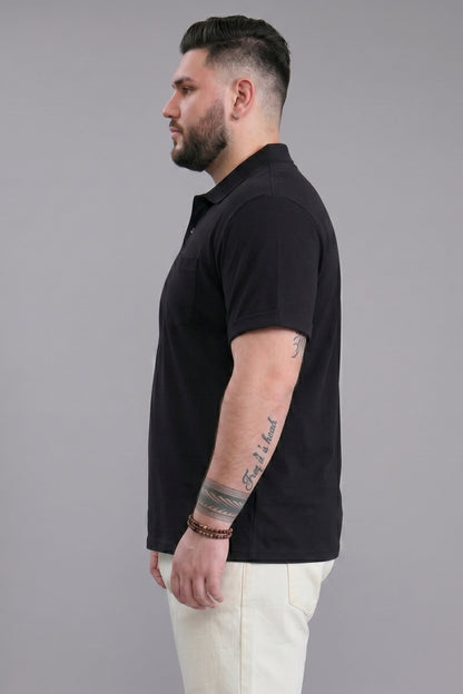 Black - Zyric Pocket Polo Plus Size