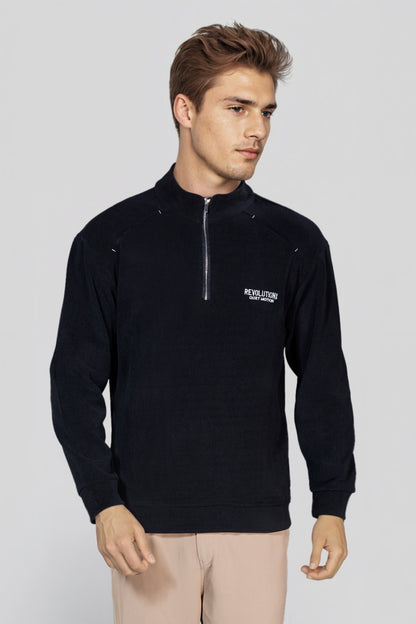 Black Zipper Sweatshirt