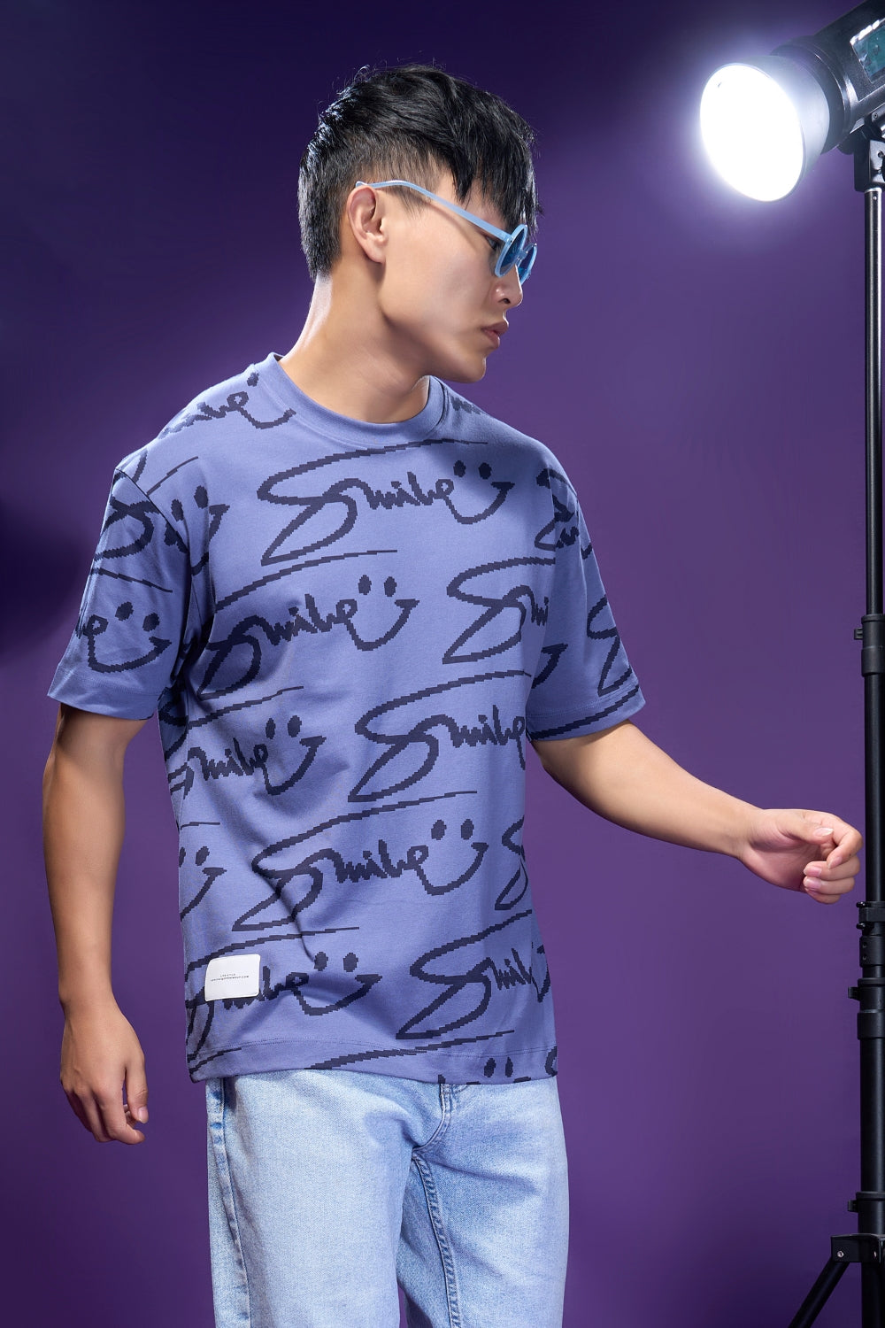 Blue Berry Oversized All Over Print  Maxzone Clothing   