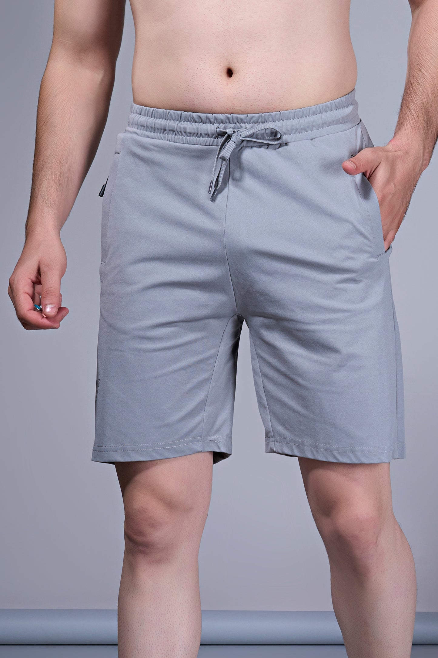 Light Grey - 365 Shorts With Side Zip Pocket