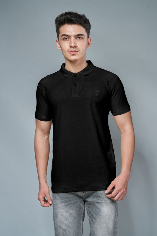 Identity polo Black Polo T-SHIRT Maxzone Clothing   