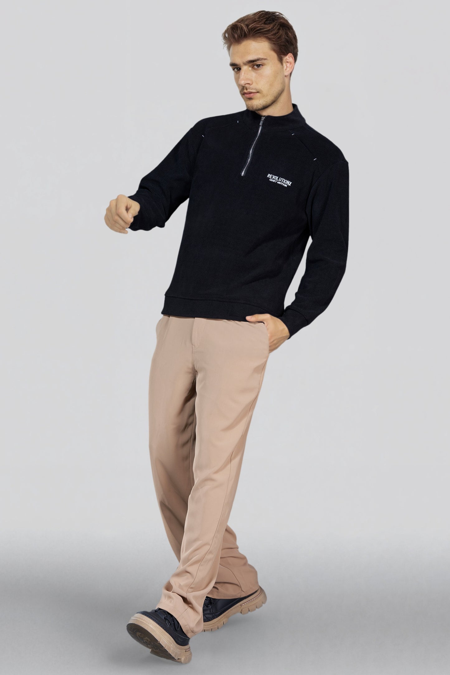 Black Zipper Sweatshirt