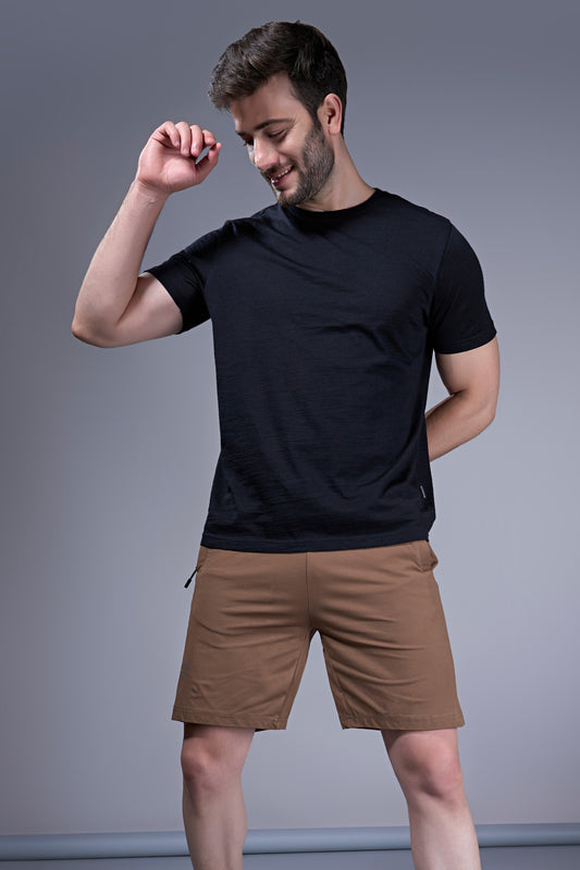 Leather Brown - 365 Shorts With Side Zip Pocket