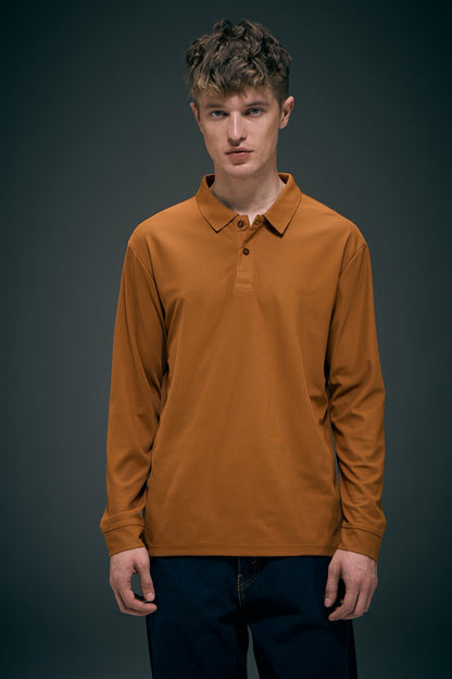 Caramel Full Sleeve Smart Tech Polo