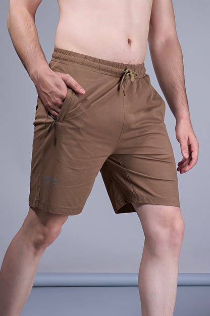 Leather Brown - 365 Shorts With Side Zip Pocket