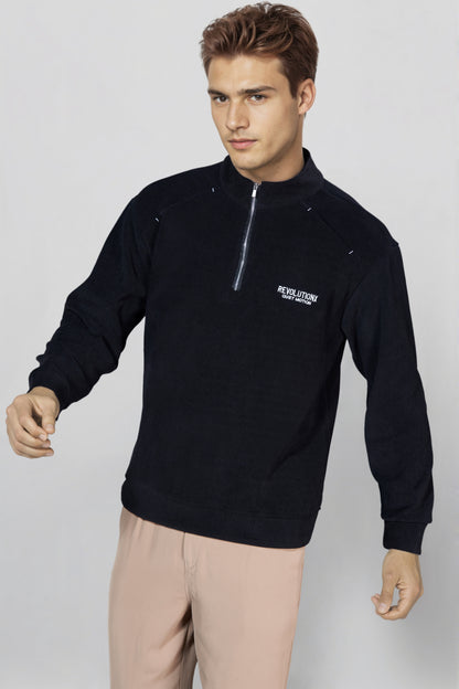 Black Zipper Sweatshirt