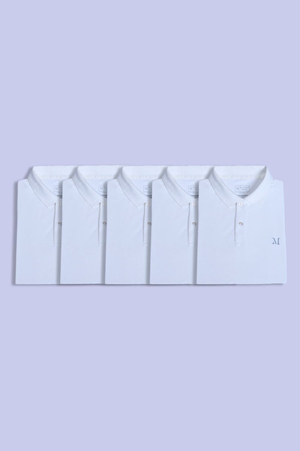 All Whites Polos Pack Of 5 T-shirts Maxzone Clothing M  