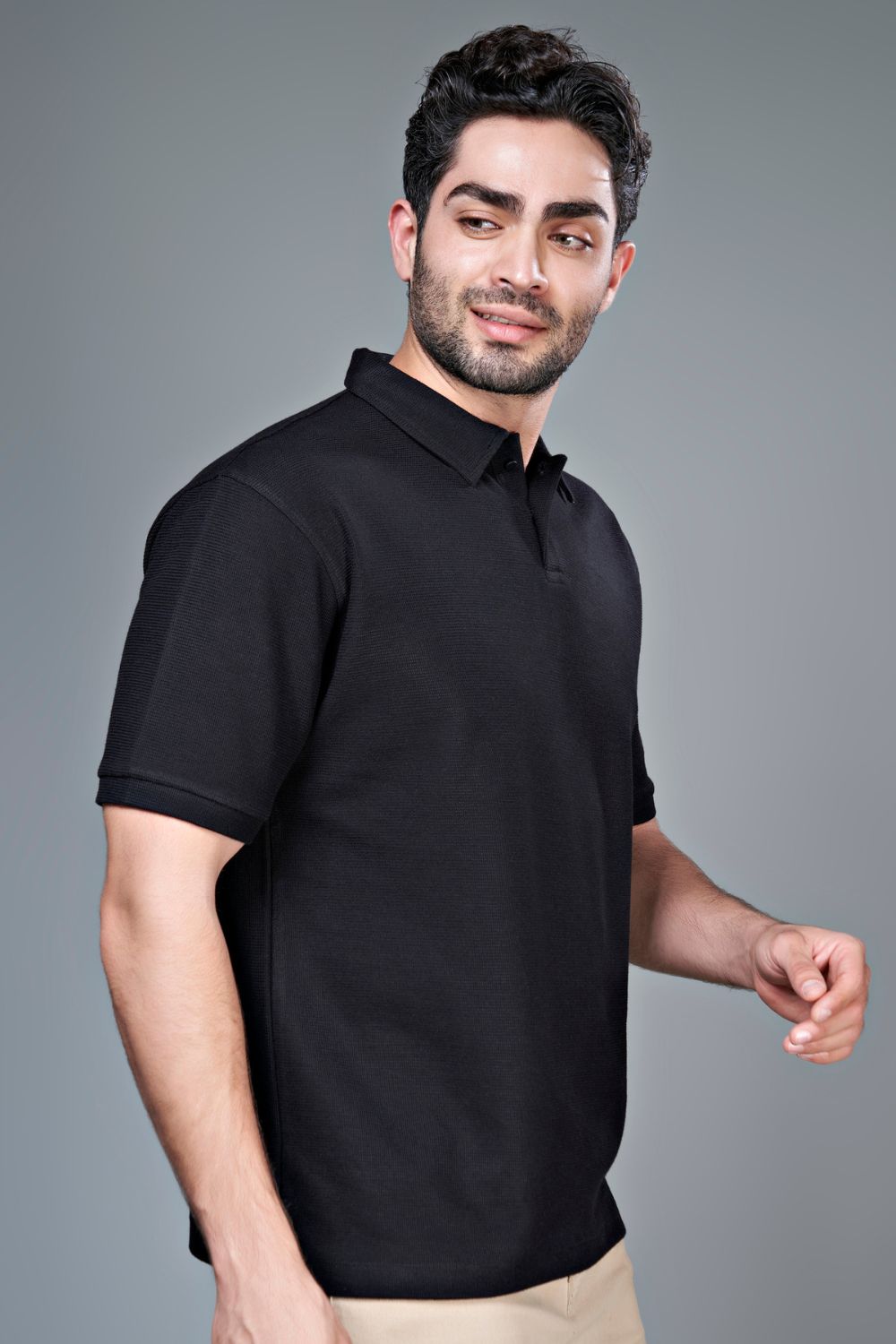 Crafted Polo - Black  Maxzone Clothing   