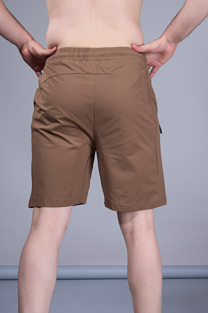 Leather Brown - 365 Shorts With Side Zip Pocket