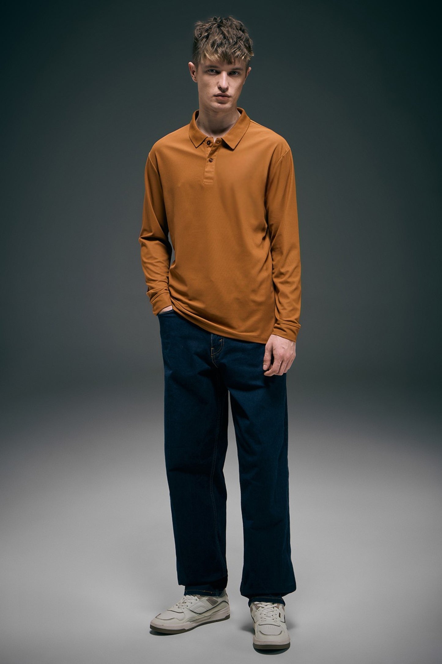 Caramel Full Sleeve Smart Tech Polo