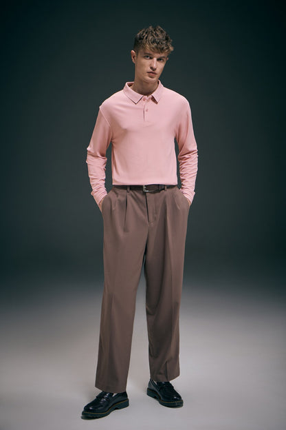 Mauve Full Sleeve Smart Tech Polo