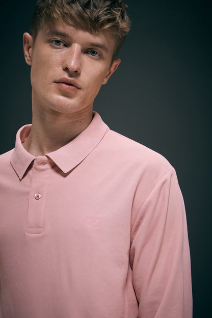 Mauve Full Sleeve Smart Tech Polo