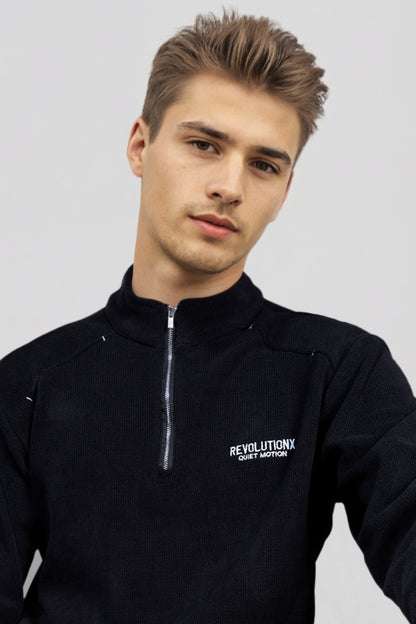 Black Zipper Sweatshirt