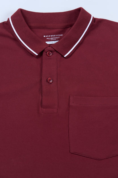 Maroon - Identity Pocket Polo