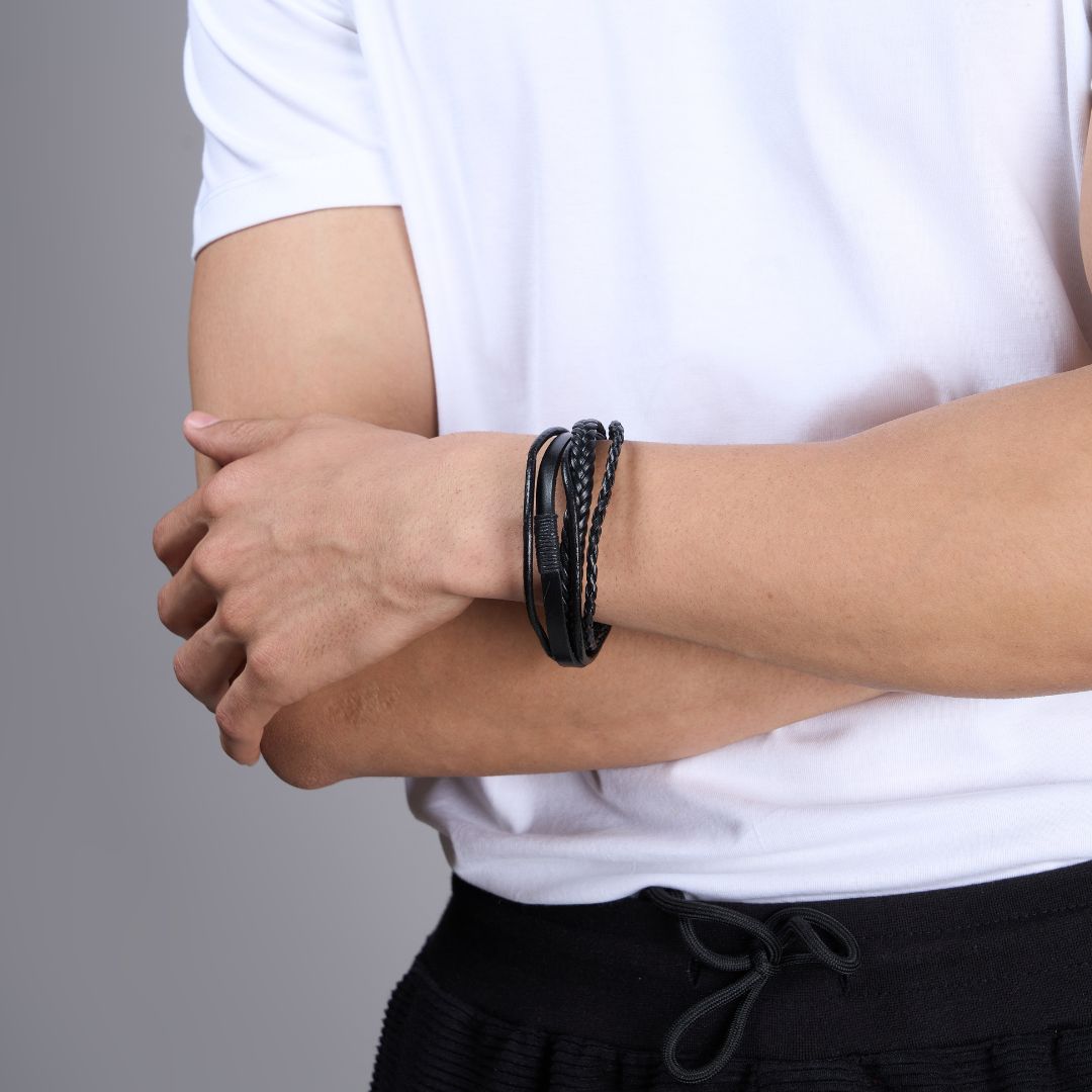 Black Multi-string Bracelet  Maxzone Clothing   