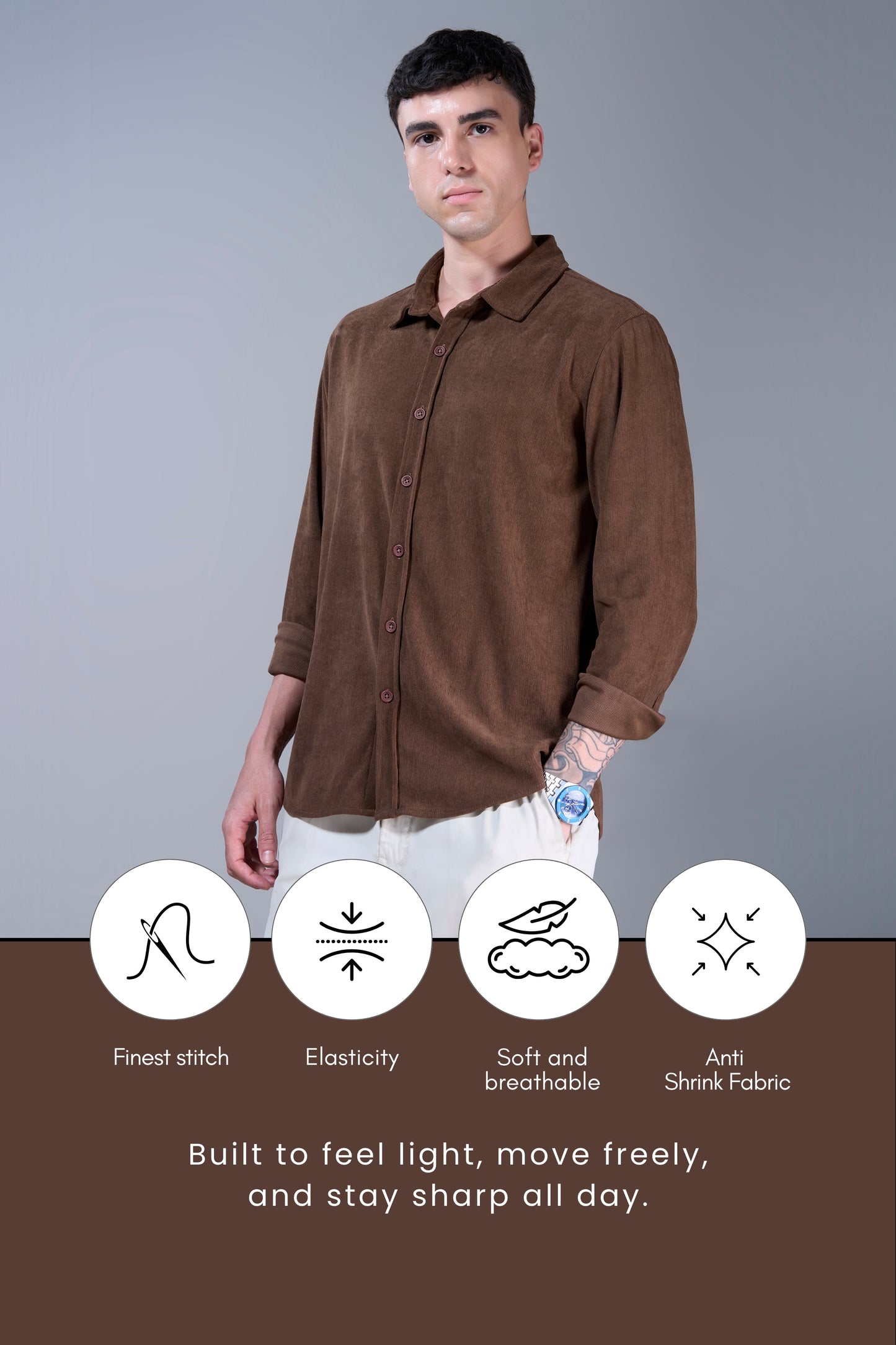 Brown - Corduroy Shirt