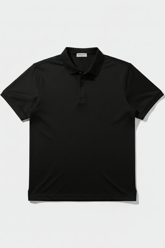 Black - 2 Button Stitchless Polo