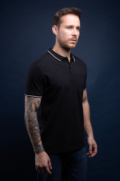 Black - Identity Pocket Polo Maxzone Clothing