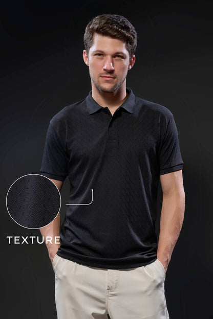 Black - Structure Knit Smart Tech Polo