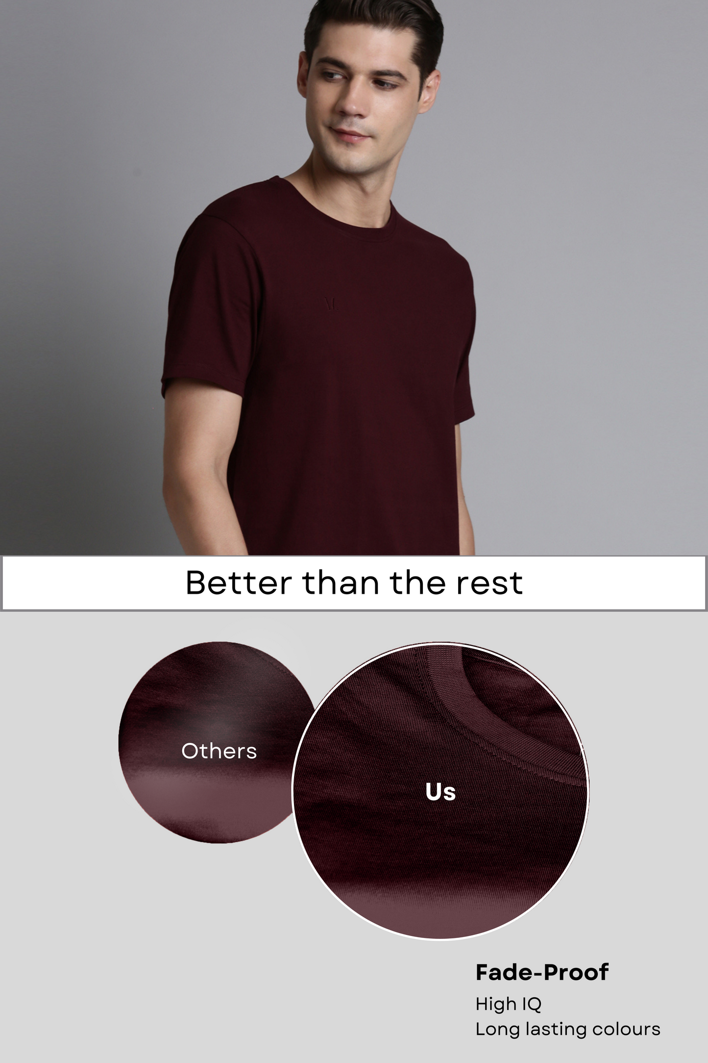 Heng Maroon Cotton IQ Basics T-SHIRT Maxzone Clothing