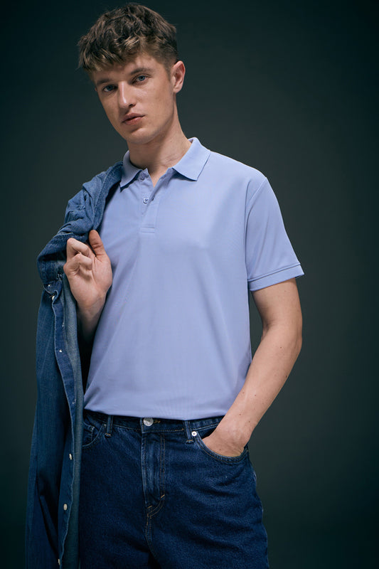 Smart tech polo - Ice Blue