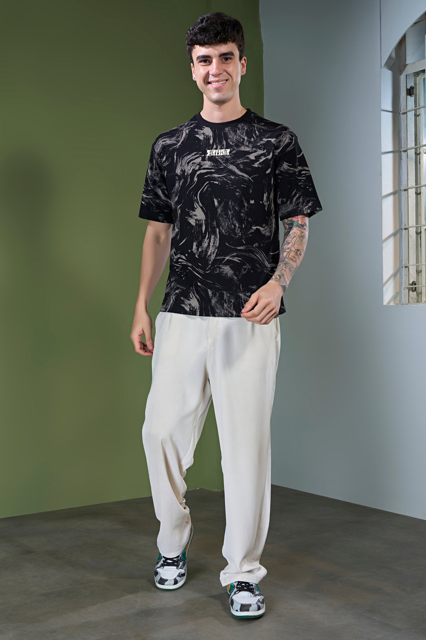 Black - Aop Core Oversize T-shirt