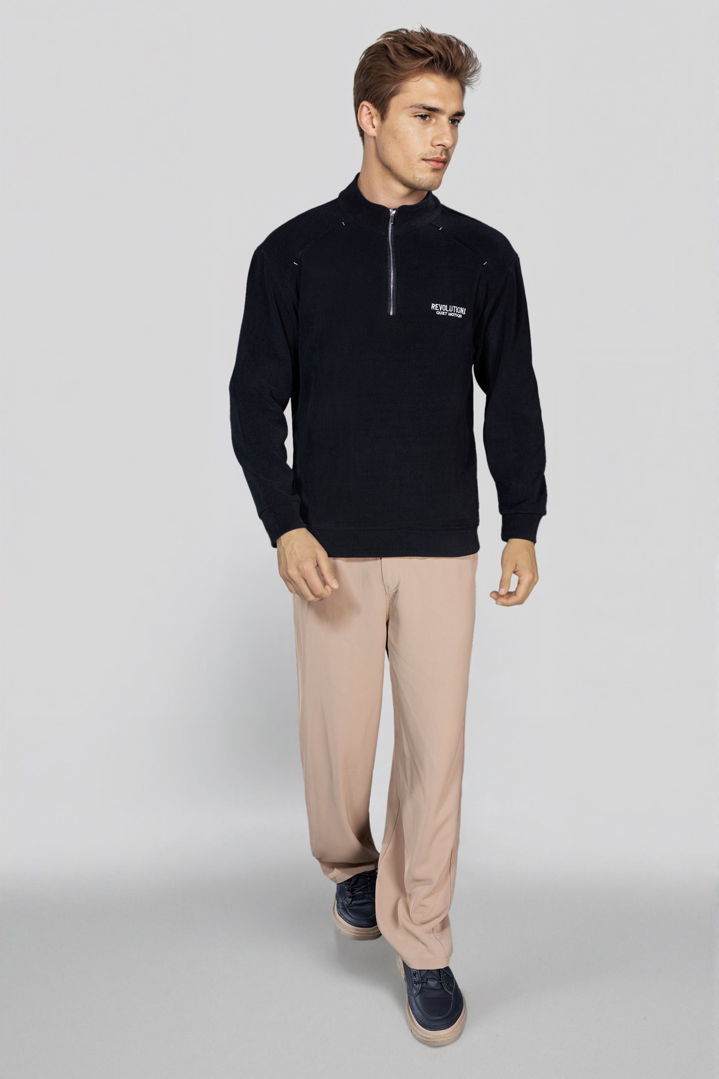 Black Zipper Sweatshirt