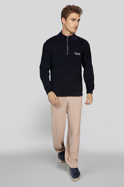 Black Zipper Sweatshirt