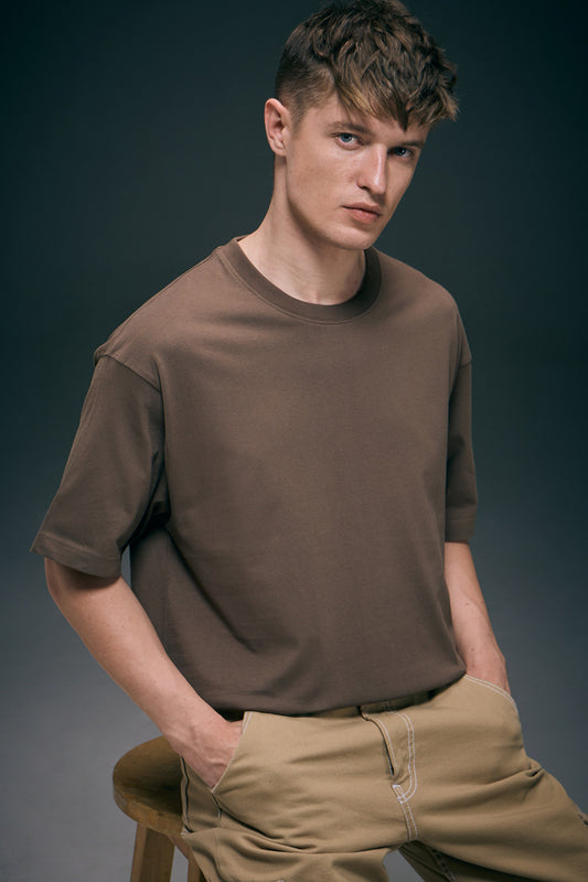 Dark Tan - Oversized drop shoulder Oversized Maxzone Clothing