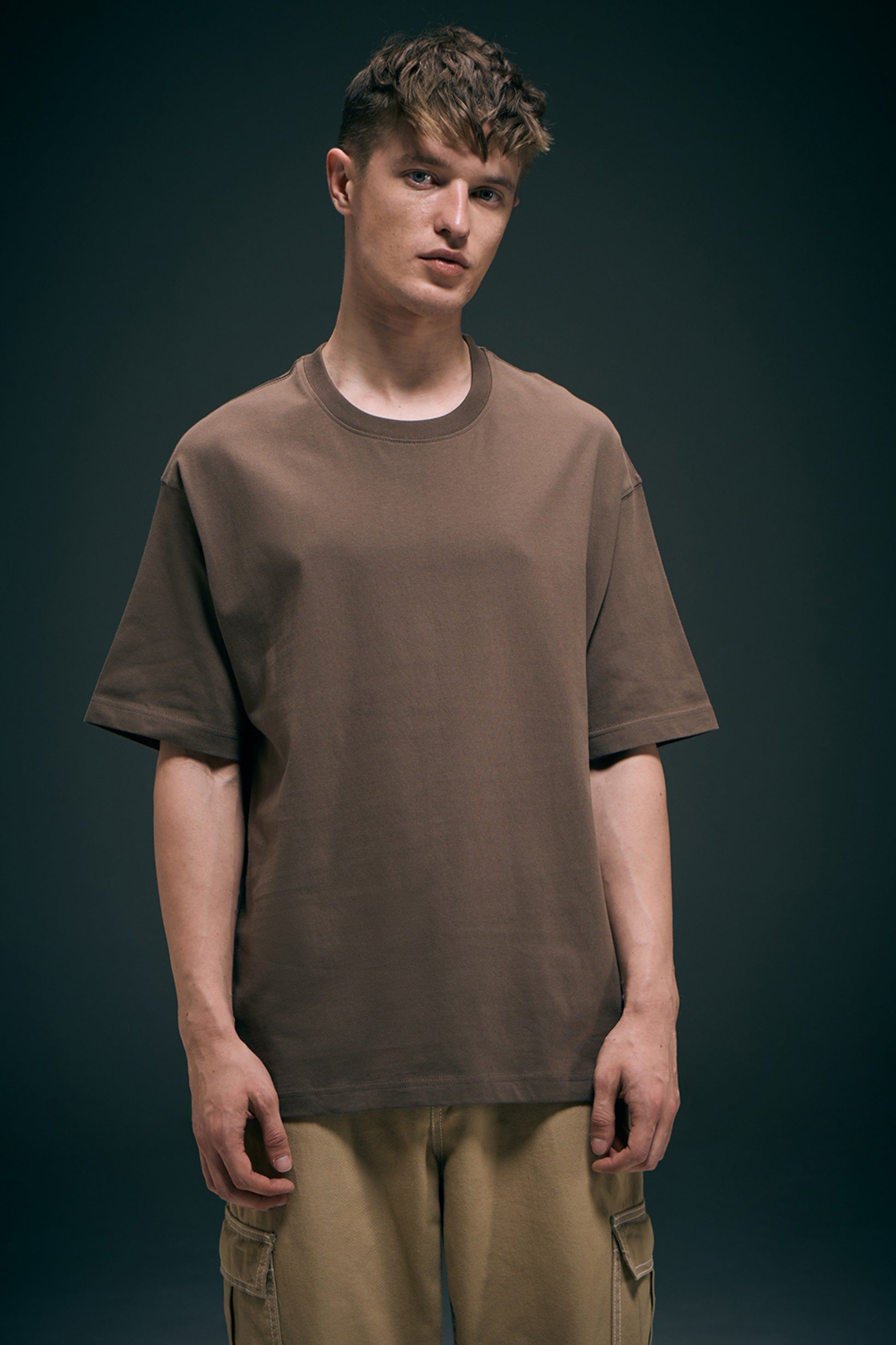 Dark Tan - Oversized drop shoulder Oversized Maxzone Clothing M