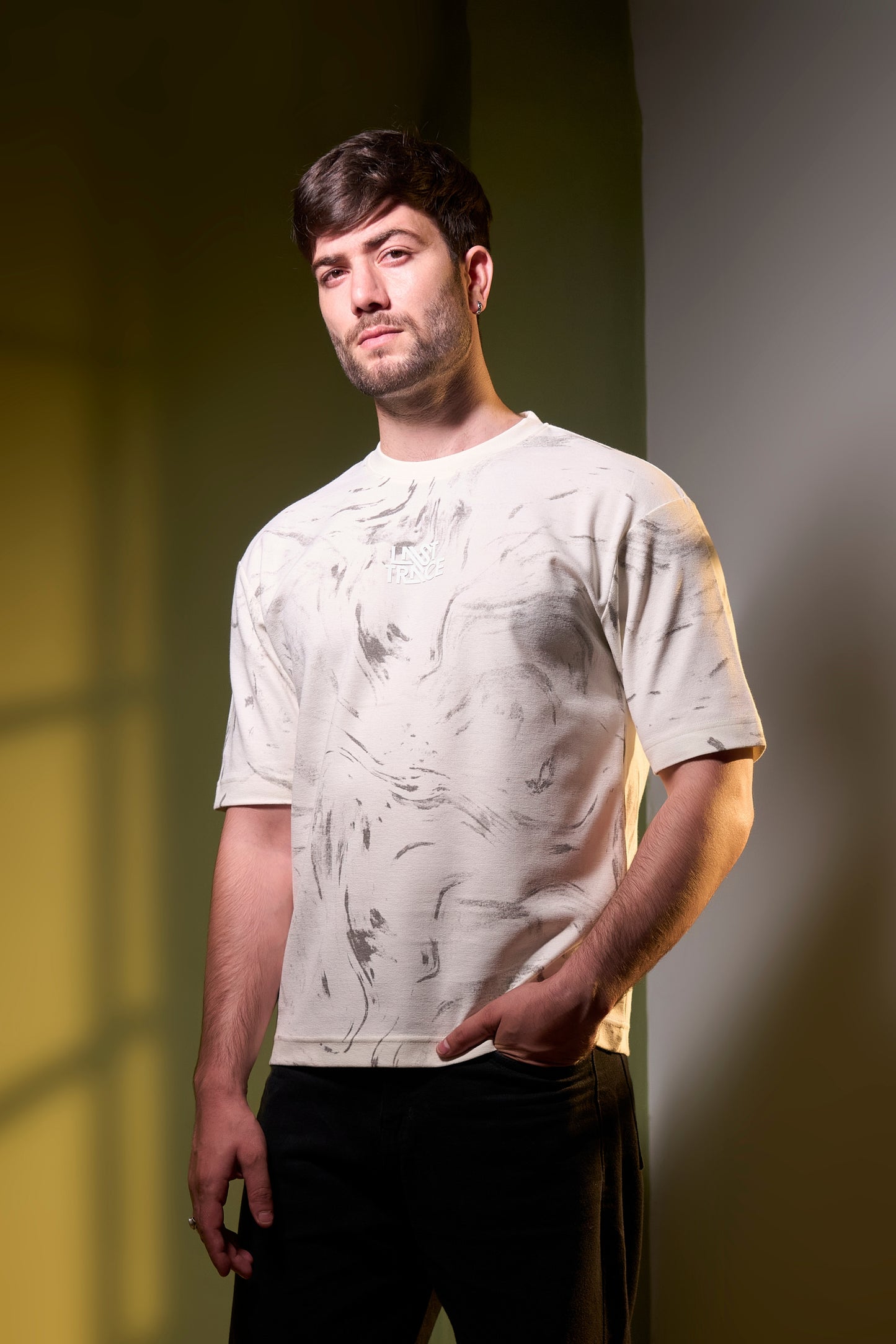 Beige - Aop Core Oversize T-shirt