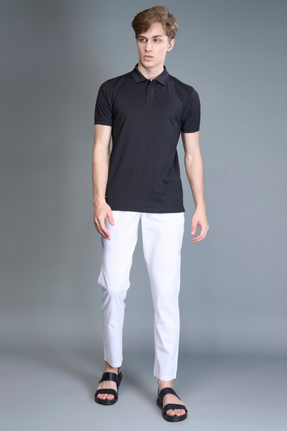 Black - Smart Tech Textured Polo Maxzone Clothing