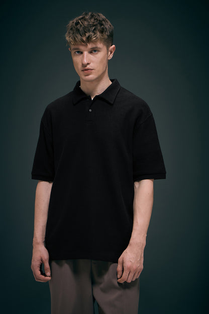 Crafted Polo - Black Maxzone Clothing