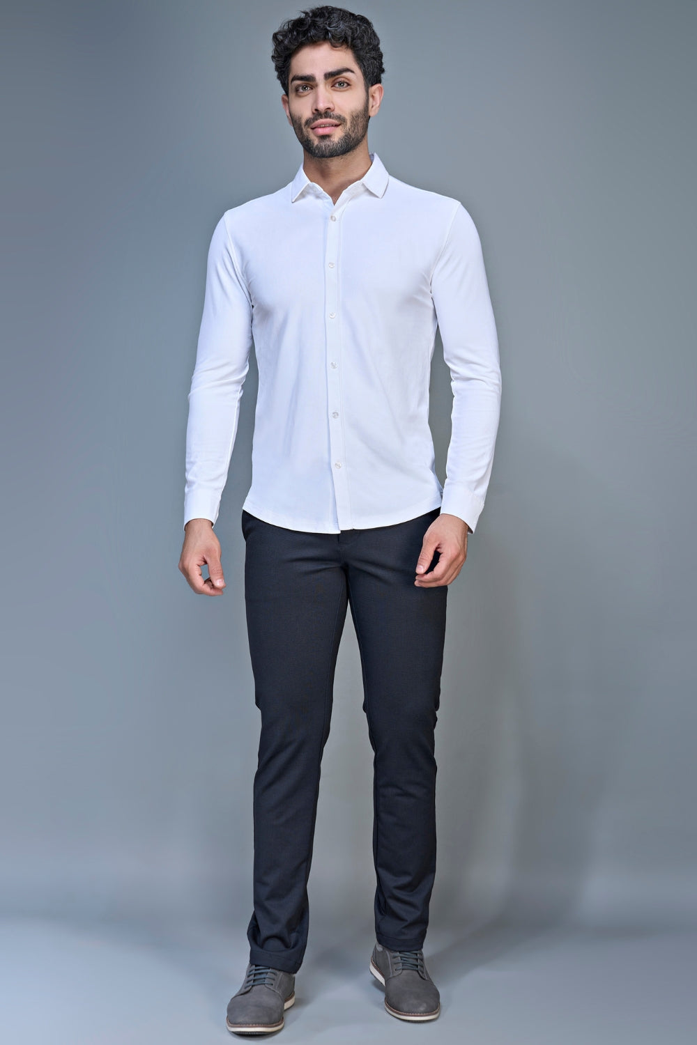 White Smart Tech Full Sleeve Shirt Full Sleeve Shirt Maxzone Clothing   