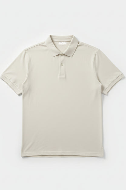 Beige - 2 Button Stitchless Polo