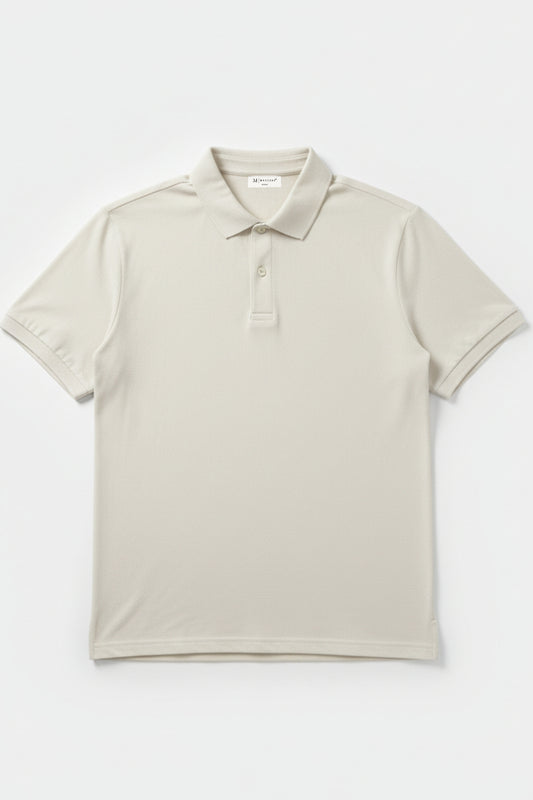 Beige - 2 Button Stitchless Polo