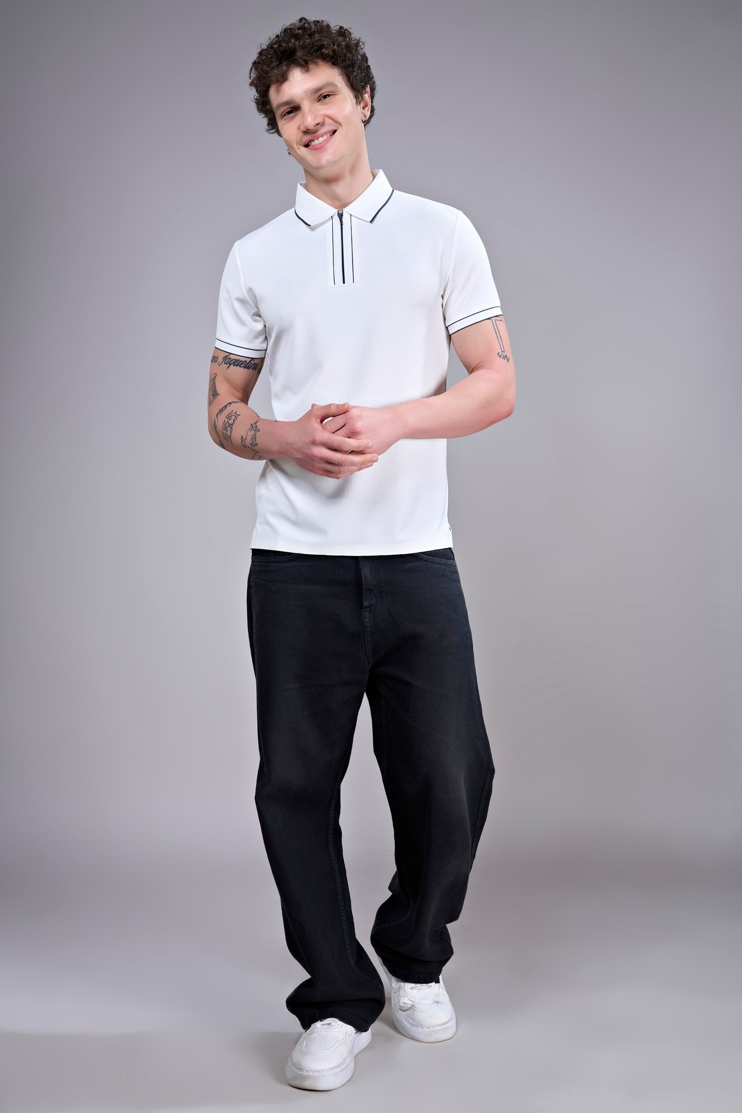 White - Stitchless Zipper Polo