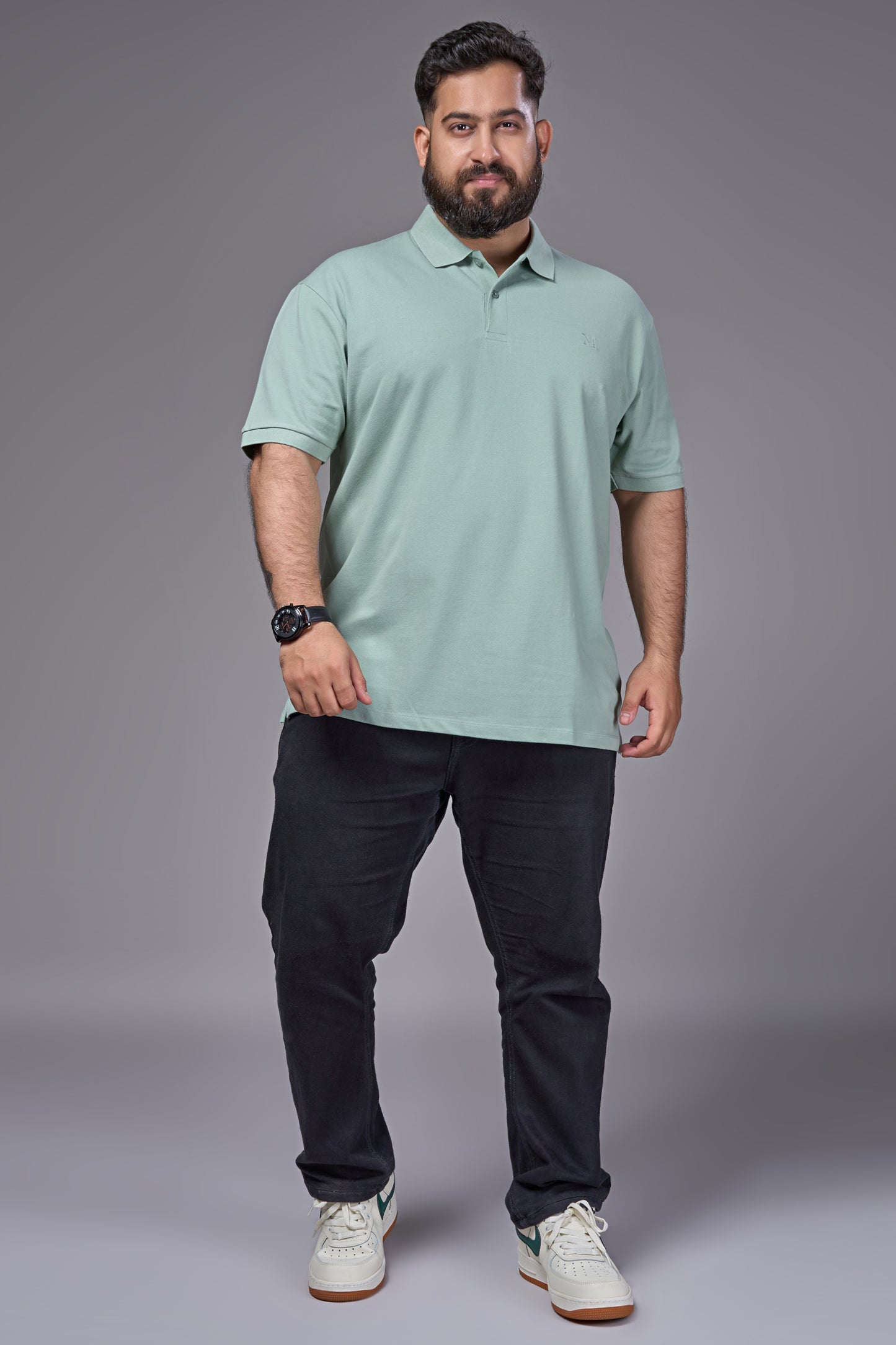 Mint - Cotton Pique Polo Plus Size