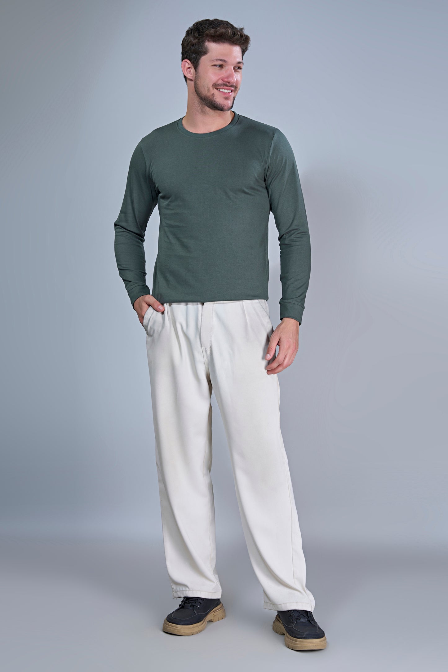 Dark Green Cotton IQ Full Sleeve