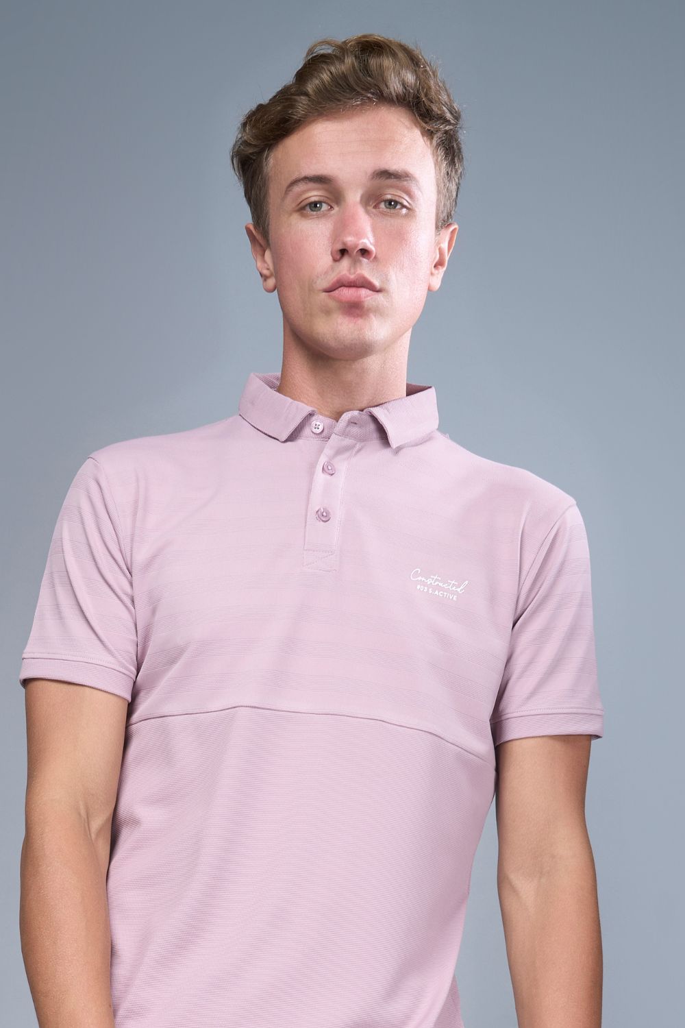 Dusty Lavendar Constructed Polo T-shirts  Maxzone Clothing   