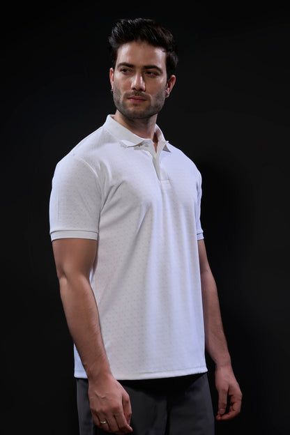 White - Structure Knit Smart Tech Polo